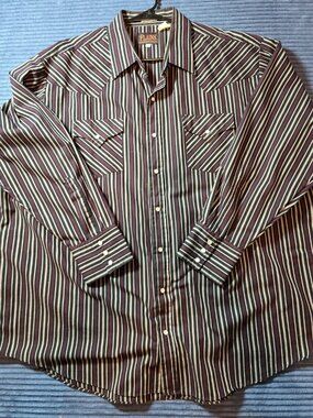 VTG Ely Plains Western Shirt Mens 2X Big Plaid Snap Button Cowboy Pearl Snap